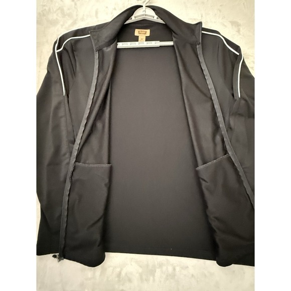 Track Jogging Suit 2XLT Black W White Stripes  Full Zip Jacket Ankle Zip Pants - Picture 4 of 16